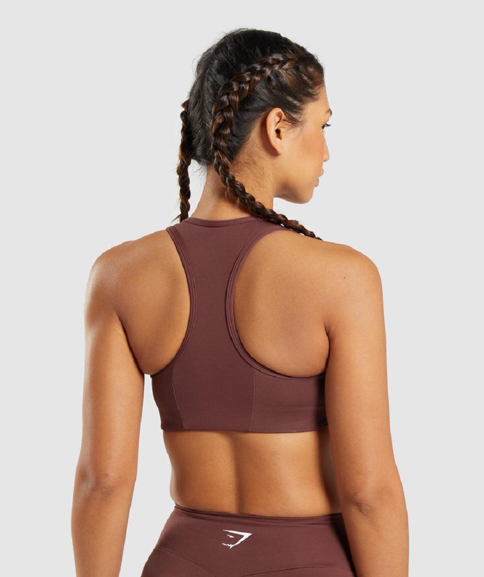 Sujetadores Deportivos Gymshark Essential Racer Back Mujer Rosas Marrones | CO 2111LIS